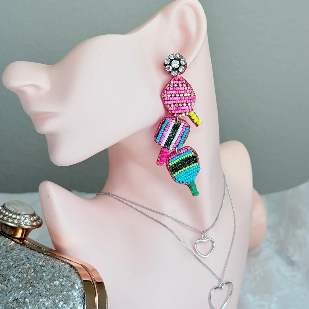⚜️ Colorful Beaded Drop Earrings